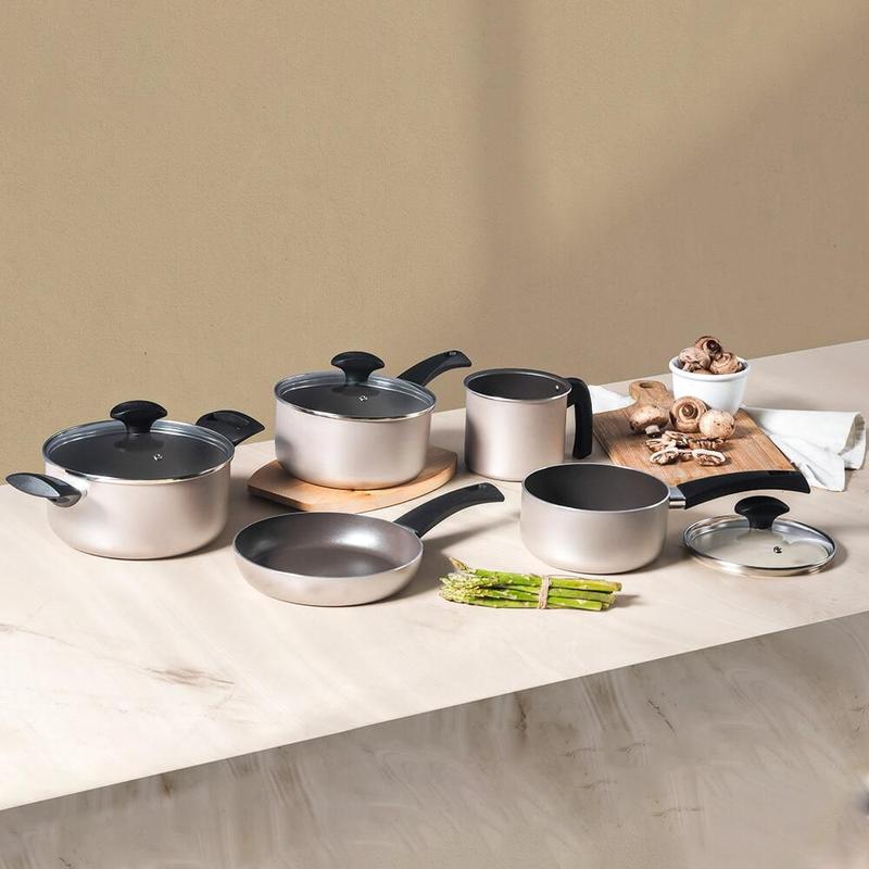 Jogo de Panelas Antiaderente Ceramic Life Essence Champanhe 5